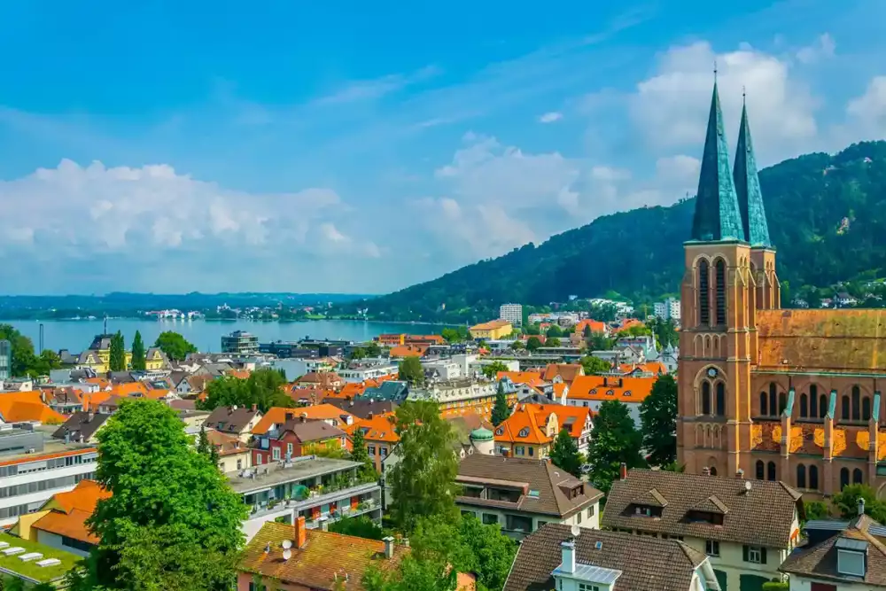 Aerial view of Bregenz, Austria