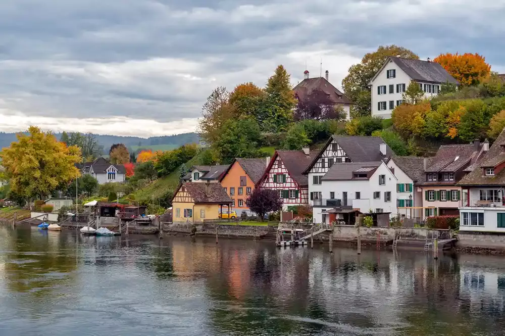 Stein am Rhein, a small historic town on the River Rhine